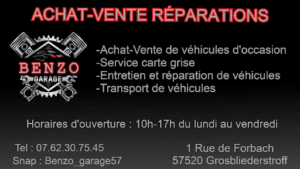 BENZO ACHAT-VENTE RÉPARATIONS à Grosbliederstroff