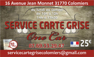 One car Service Carte Grise à Colomiers
